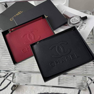 Chn Caviar Large Classic Clutch