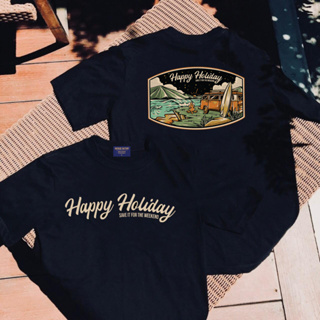 (พร้อมส่ง) เสื้อยืด HAPPY HOLIDAY - ผ้า Cotton100%