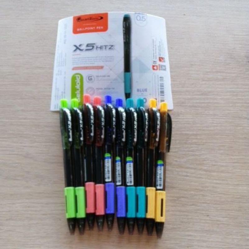 ปากกา​ QuanTum​ รุ่น​ X5​ HITZ​ หมึก​สีน้ำเงิน​ 0.5​ มม.​ แพ็ค​ (1x10​ ด้าม)​