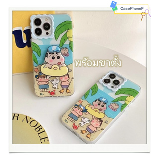 ✨ส่งของขวัญ✨เคส for iPhone 11 14 Pro Max Case for iPhone 12 13 ป้องกันการตก การป้องกัน พร้อมขาตั้ง เครยอนชินจัง แฟชั่น