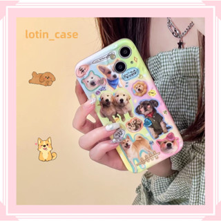 🎁ส่งของขวัญ🎁เคสไอโฟน สำหรับ 11 13 for iPhone Case 14 12 Pro Max น่ารัก น่าสนใจ ลูกสุนัข กันกระแทก ปกป้อง เคสโทรศัพท์