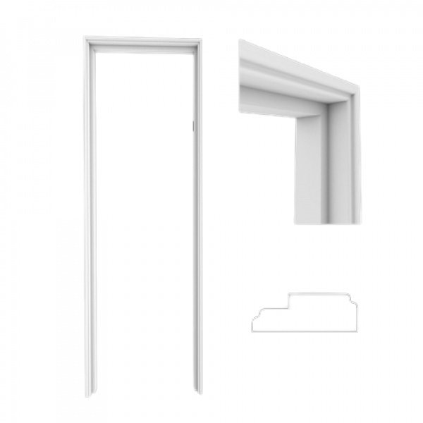 GlobalHouse WELLINGTAN วงกบประตู WPC WPCDF-4-2 80x200ซม. สีขาว สินค้าของแท้คุณภาพดี