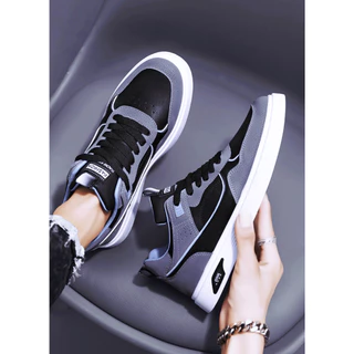 mavis.fashion รองเท้าผ้าใบผู้ชาย แฟชั่น M115 ดำ ขาว พร้อมส่ง