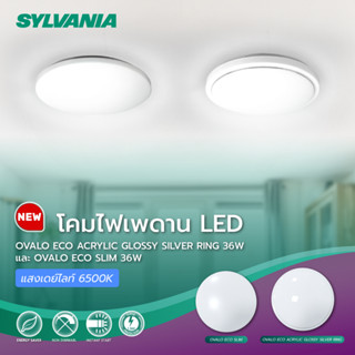 (สินค้าใหม่) SYLVANIA โคมไฟเพดาน รุ่น OVALO ECO SLIM 36W และ รุ่น OVALO ECO ACRYLIC GLOSSY SILVER RING 36W(แสงdaylight)