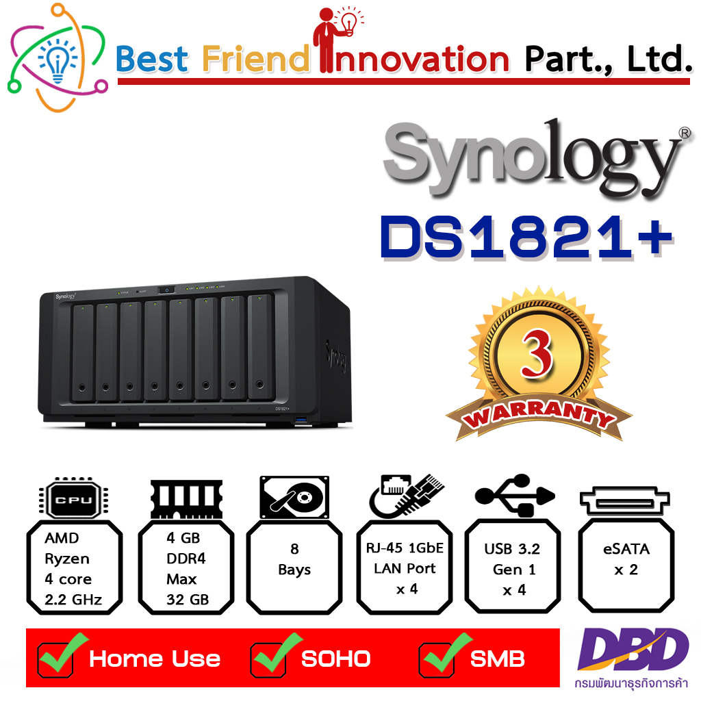 Synology DiskStation DS1821+ 8-Bay NAS