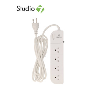TECHPRO ปลั๊กไฟ 4 Way 1 switch 3M. PLG01 by Studio7