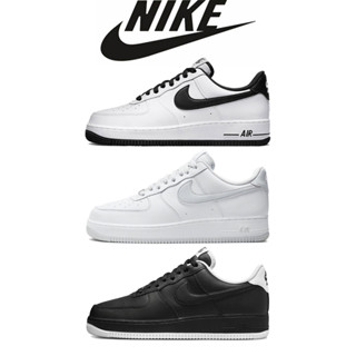 Nike Air Force 1 Low 07 คลาสสิกต่ำด้านบนป้องกันการลื่นไถลช็อตผู้ชายสุภาพสตรีรองเท้าลำลองสีขาวสีดำสีเทา