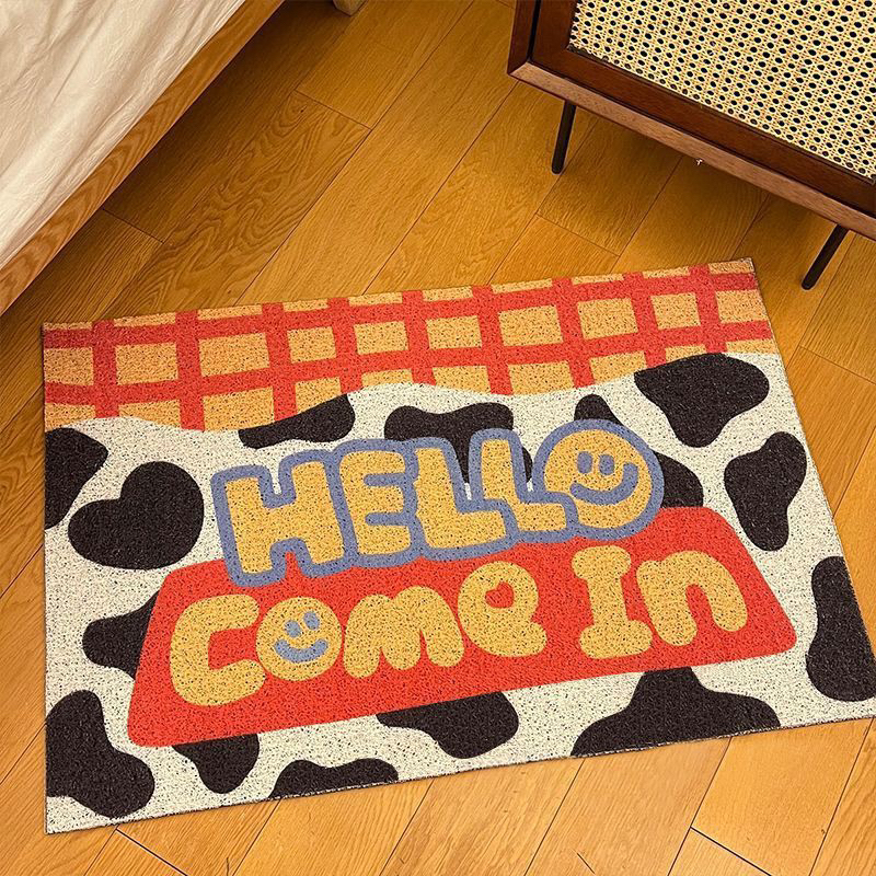 พร้อมส่ง🍑พรม HELLO สีสันสดใส พรมน่ารัก rug พรมทางเข้า พรมดักฝุ่น carpet พรมเช็ดเท้า พรมกันลื่น พรมแต่งห้อง 44015