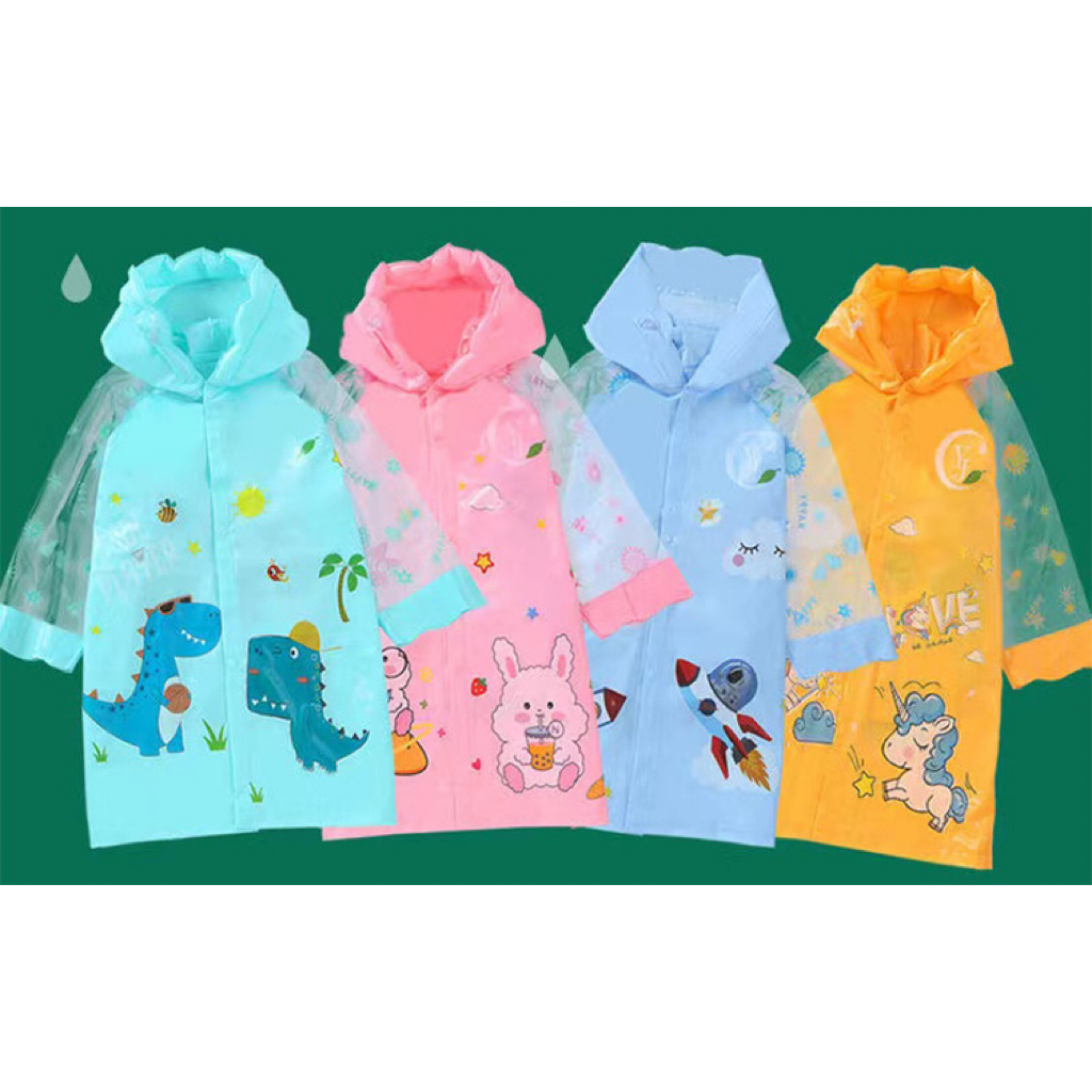 เสื้อกันฝนสำหรับเด็กการป้องกันทางสิ่งแวดล้อมและรสจืดเด็กชายและเด็กหญิงอนุบาลเด็กนักเรียนPonchoหนาป้องกันความปลอดภัย