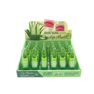 ALOE VERA Lip Balm 99%ลิป ลิปบาล์ม อโลเวร่า 99% ปากอมชมพูชุ่มชื้น ลิปมัน บำรุงปากเปลี่ยนสี ลิปกลอสว่านหางจระเข้