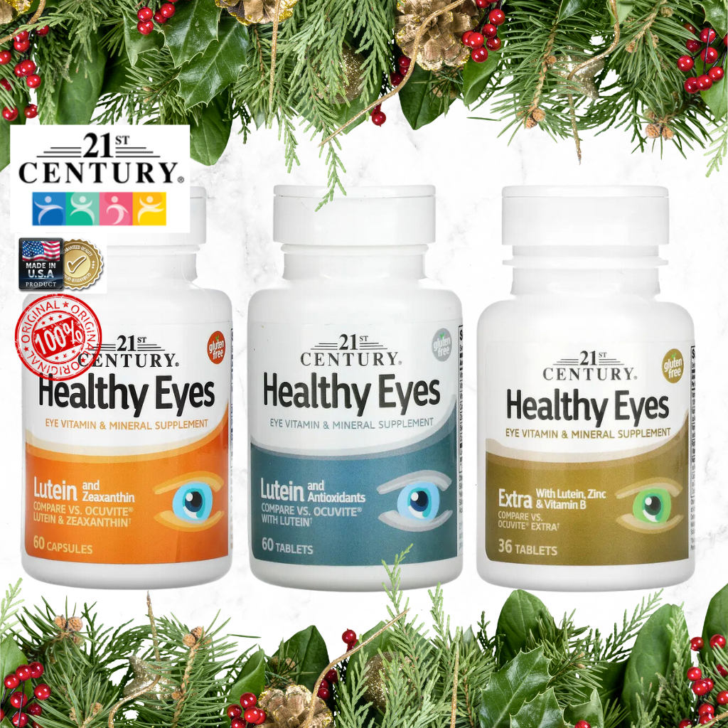 [พร้อมส่ง แท้100%] 21st Century, Healthy Eyes, Lutein &amp; Zeaxanthin &amp; Antioxidants &amp; Zinc &amp; Vitamin B (60,60,36 tablets)