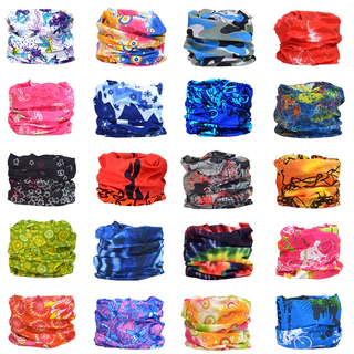 （คละลาย）Buff ผ้าบัฟกันฝุ่น กันละออง หัวกะโหลก ลายพราง สีสันสดใส