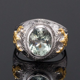 แหวนครุฑกรีนอเมทิสต์ garuda ring green amethyst for men