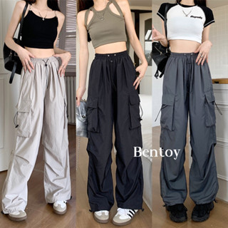 Bentoy(2393)กางเกงขายาว cargo pants กางเกงทรงคาร์โก้ ผ้านิ่มบางเบาใส่สบาย แมทช์ง่าย2