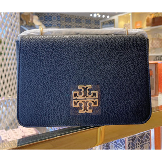 กระเป๋าสีดำ 67292 Tory Burch Britten Adjustable navy Leather Shoulder Bag