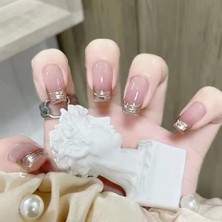 CICI 🇹🇭ร้านไทย🇹🇭【R855】พร้อมส่ง เล็บปลอมสีเจล24ชิ้น เล็บปลอมสำเร็จรูป ใหม่เล็บปลอมกันน้ำ