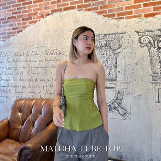 SOMEDAY : MATCHA TUBE TOP | เสื้อเกาะอกผ้าซาติน เสื้อผ้าดีมาก