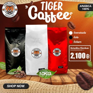 เมล็ดกาแฟคั่วบด อาราบิก้า 100% Tiger Coffee ขนาด 10 กิโล ส่งตรงจากดอยปางขอน