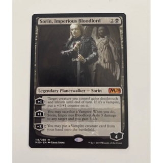 การ์ด MTG Sorin, Imperious Bloodlord Black Magic the gathering EDH รุ่น Core Set M20 สภาพ Nm