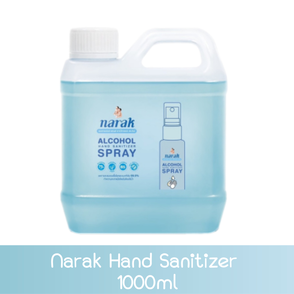 Hand Sanitizers 169 บาท (แกลอน) Narak Hand Sanitizer 1000ml. น่ารัก แอลกอฮอล์ แฮนด์ ซานิไทเซอร์ 1000มล. Health