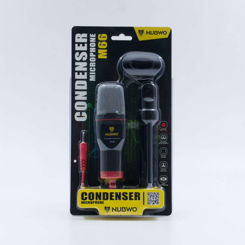 🎮 GAMING NUBWO M66 CONDENSER MICROPHONE ไมค์ไลฟ์สด ไมค์คอนแดนเซอ ไมค์อัดเสียง ไมโครโฟนคอนเดนเซอร์ พร้อมขาตั้ง 66