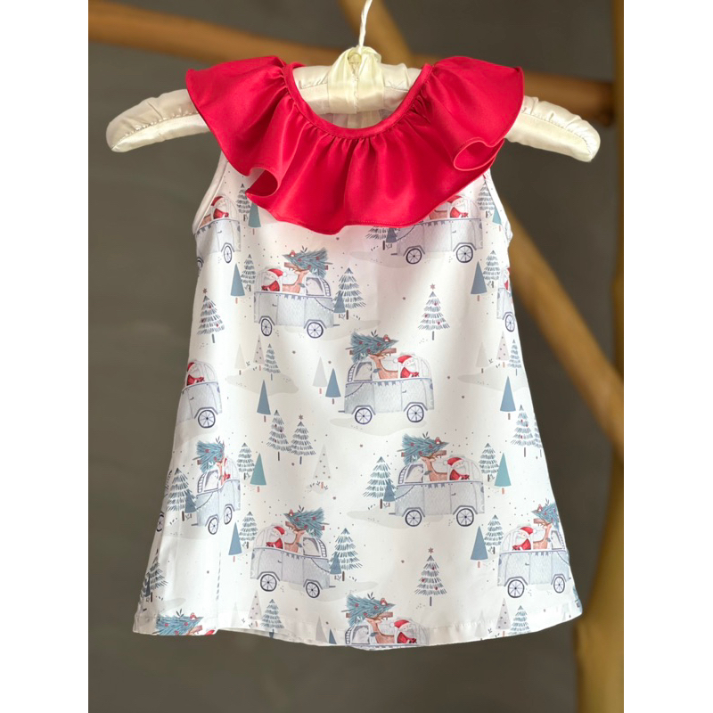 [ส่งฟรี] Christmas Dress ชุดคริสมาส ซานต้า ชุดเดรสเด็กผู้หญิง