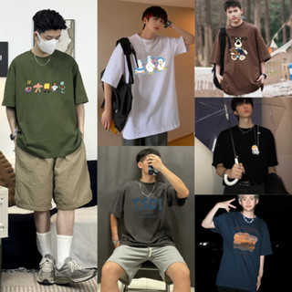 MMZA3 เสื้อยืดคอกลมแขนสั้นผู้ชาย เสื้อพิมลายแฟชั่นเกาหลี เนื้อผ้านุ่ม มี6สี ⭐️⭐️ส่งมาจากไทย⭐️⭐️