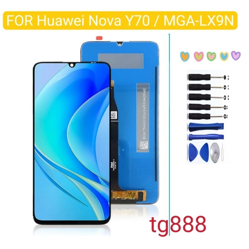 6.75 "หน้าจอ+LCD Huawei Nova Y70จอแสดงผล LCD Touch Screen Digitizer Assembly สำหรับ Nova Y70 Plus MGA-LX9จอแสดงผล