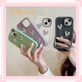 🎁ส่งของขวัญ🎁เคสไอโฟน สำหรับ 11 13 for iPhone Case 14 12 Pro Max น่ารัก รูปหัวใจ พร้อมขาตั้ง กันกระแทก ปกป้อง เคสโทรศัพท์