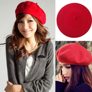 หมวกเบเร่ beret 💥สต็อคไทย💥 หมวกเบเร่สีพื้นสไตล์ฝรั่งเศส (ไซส์ผู้ใหญ่)