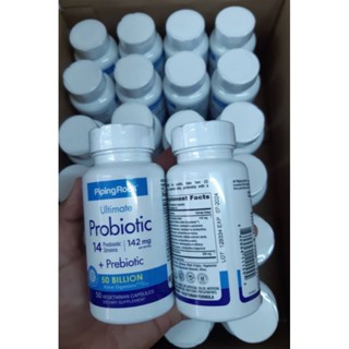 PipingRock Ultimate Probiotic 14 Strains 142 mg + Prebiotic 50 Billion 50 Capsules