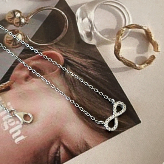 [ได้รับการรับรองเงินแท้] Suwann.na สร้อยคอ สร้อยคอเงินแท้ สร้อยอินฟินิตี้