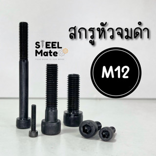 สกรูหัวจมดำ M12 เกลียว 1.75 เกลียวตลอด/เกลียวไม่ตลอด ยาว 16-100 มม.