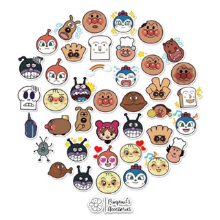 ʕ •ᴥ•ʔ ✿ พร้อมส่ง : สติ๊กเกอร์กันน้ำขนาดเล็กลายอันปังแมน | Anpanman Small Waterproof Decoration Sticker Set.