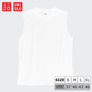 เสื้อยืดแขนกุด Uniqlo AIRism Cotton - 00 White