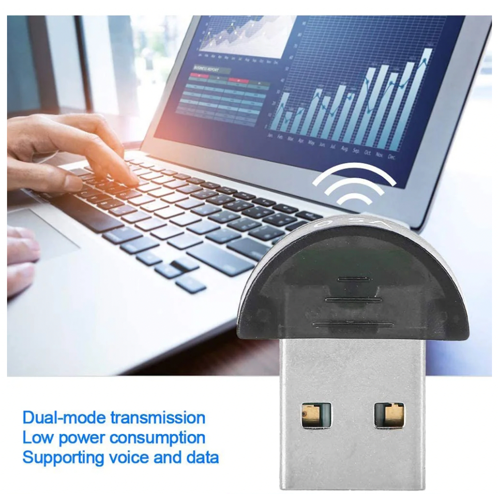  ส่งเร็ว  Bluetooth USB Dongle 5.0 เครื่องส่ง / ตัวรับสัญญาณบลูทูธ Ultra-Mini USB Adapter เชื่อมต่อแบบไร้สาย #DM