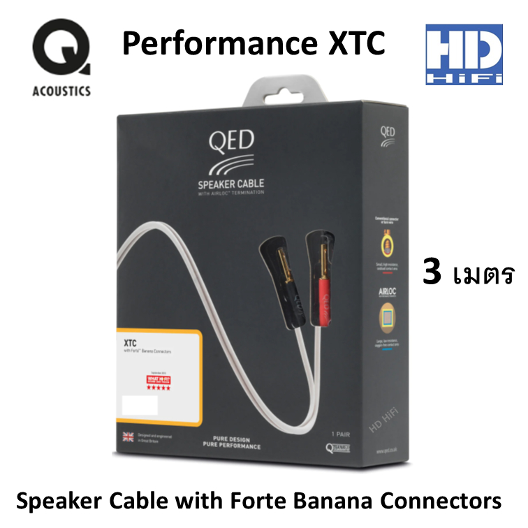 QED Performance XTC Speaker Cable with Forte Banana Connectors 3 เมตร