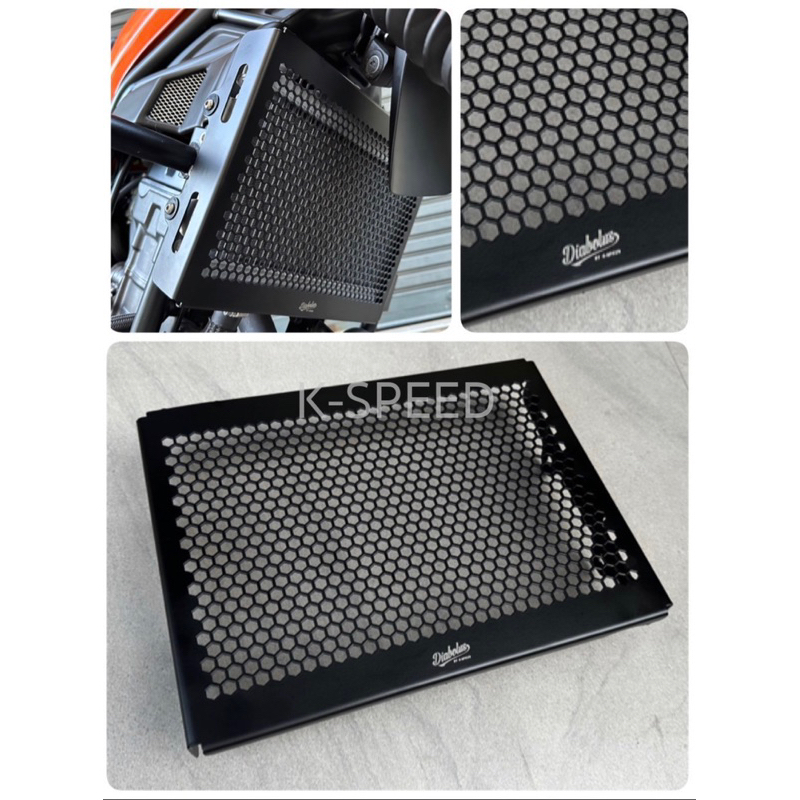 การ์ดหม้อน้ำแต่ง Diabolus ลายรังผึ้ง for nda CL 300&500 งานแสตนเลสพ่นสีดำ CL19