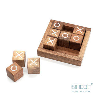 เกมส์ไม้ XO Triplets Blocks ของตกแต่งโต๊ะ ของเล่นไม้ Board Game เสริมทักษะกลยุทธ์ เสริมพัฒนาการ Wooden Brain Teaser