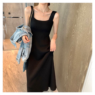 พร้อมส่งจากไทย👗เดรสกล้ามไหมพรมทรงAผ้านิ่ม