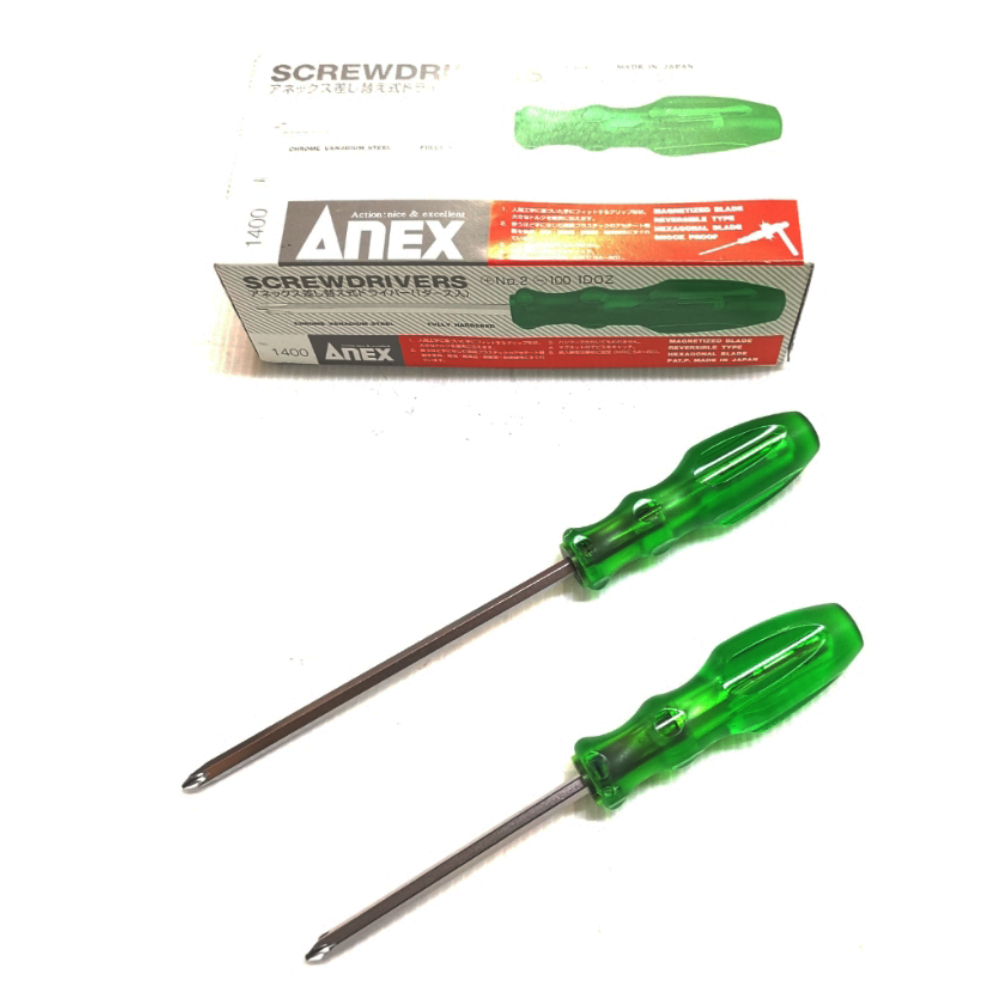 ANEX 1400​ 1450 ไขควงสลับ​ 4นิ้ว​, 6นิ้ว​ แฉกแบน​ ไขควงANEX​ แท้​ ไขควงสลับANEX ไขควง จากประเทศญี่ปุ่น