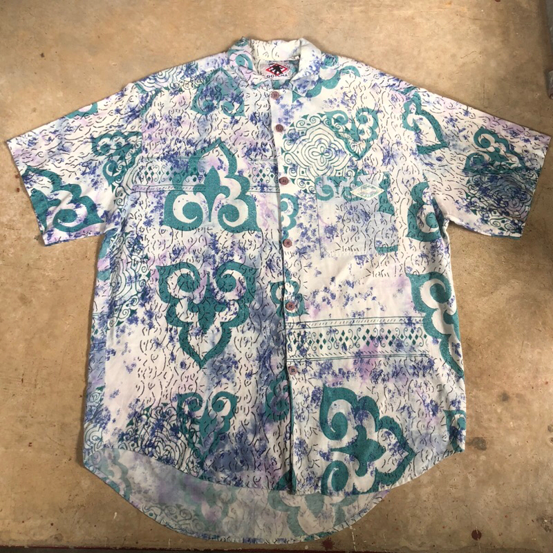 เสื้อฮาวาย Vtg.Hawaii Shirt GOTCHA MADE IN INDIA Sz.XL 55% COTTON 45% RAYON