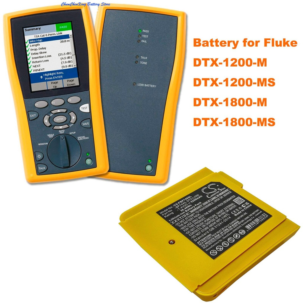 Cameron Sino 5200mAh Battery BP7440 for Fluke DTX-1200-M, DTX-1200-MS, DTX-1800-M, DTX-1800-MS