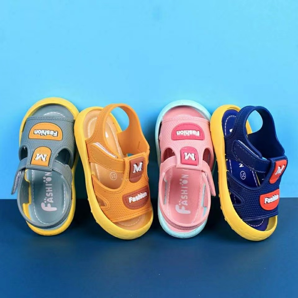 ลด10% โค้ด10DDXNOVW3 MFASHION04 รองเท้าเด็กหัดเดิน,รองเท้าแตะพื้นนิ่มสำหรับเด็ก