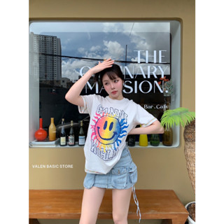 พร้อมส่ง เสื้อยืดคอกลมแขนสั้น GANI ลายน่ารักมาก ดีเทลเดินด้ายสีรุ้งรอบตัวเสื้อ เพิ่มความน่ารักสุดๆๆ เนื้อผ้านุ้มใส่สบาย