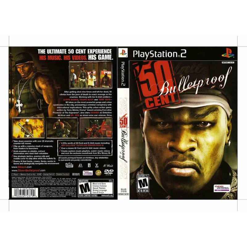 แผ่นเกมส์Ps2 - 50 Cent: Bulletproof