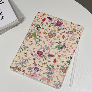 ⚡พร้อมส่ง⚡nineopen เคสไอแพด Air5 Gen10  ดอกไม้ Gen9 อะคริลิค ช่องใส่ปากกาขวา Acrylic เคส ipad Pro 11 air4 case iPad case