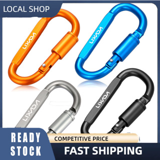 Lixada Aluminium Alloy D-ring Locking Carabiner Screw Lock ตะขอแขวนพวงกุญแจสำหรับ Outdoor Camping Hiking