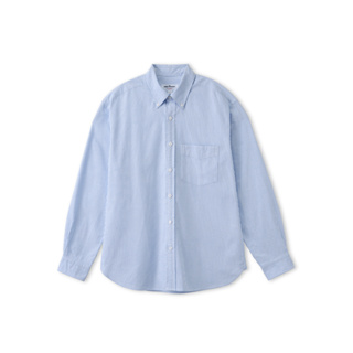 [JBB*] LIGHT BLUE STRIPED OVERSIZED OXFORD SHIRT เจบีบี เสื้อผ้าผู้ชาย เลื้อผ้าลำลองผู้ชาย เสื้อเชิ้ตผู้ชาย เสื้อทรงหลวม