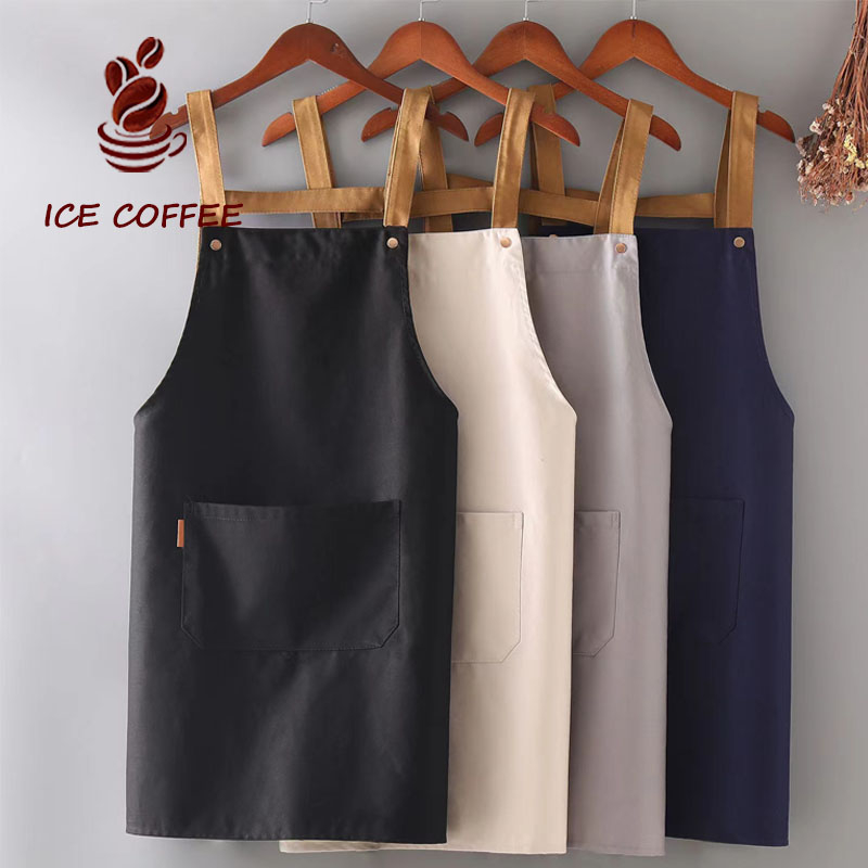 🧊 ICE COFFEE ผ้ากันเปื้อนร้านกาแฟ PVC กันน้ํามัน กันน้ํา มีให้เลือก 3สี ห้องครัว สําหรับผู้ชาย และผู้หญิง ผ้ากันเปื้อน